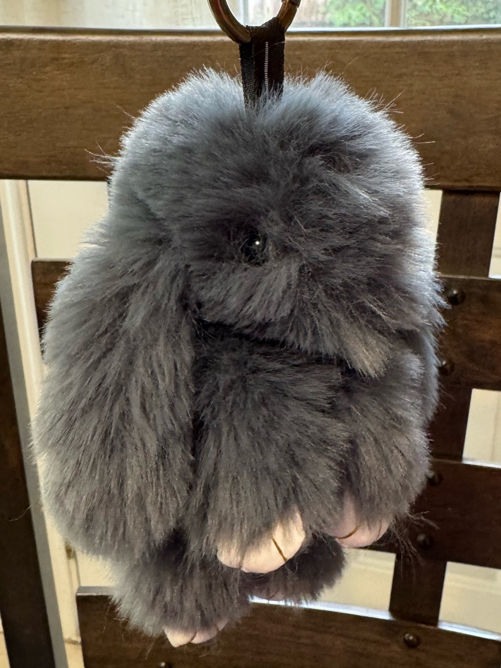 Fluffy Rabbit Keychain (Gray) - Picture 7 of 12